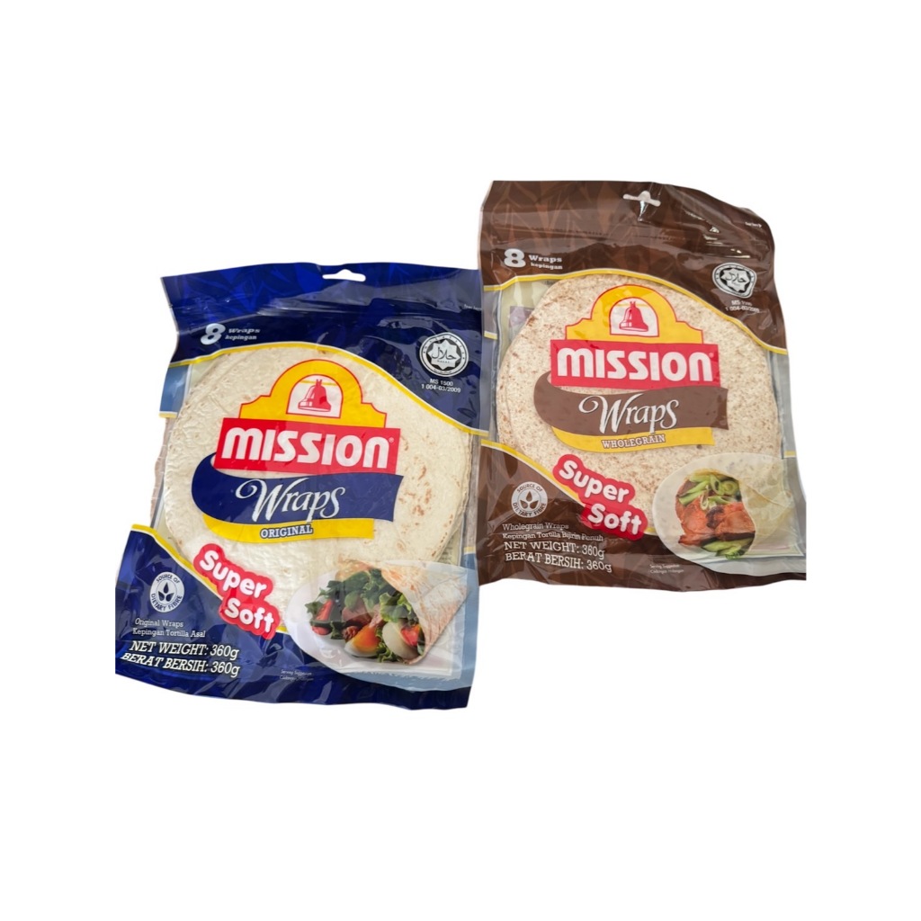 mission wrap แผ่นแป้งตอติญ่า Super Soft แพ็ค 8 ชิ้น ขนาด 360g มีฮาลาล  แป้งแร็ป แผ่นแป้งสำเร็จรูป แป