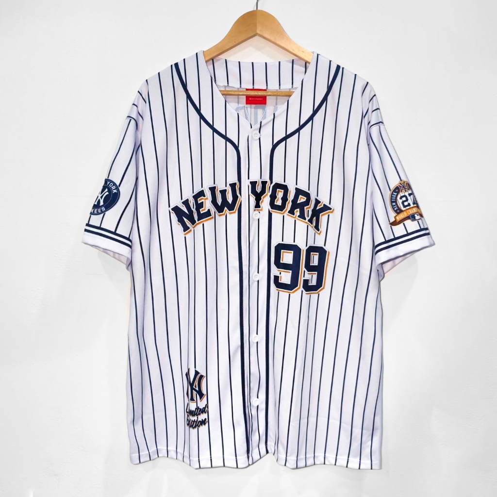 เสื้อแฟชั่น เสื้อกีฬาเบสบอล New York 99  มีกระดุม ใส่ได้ทั้งชาย-หญิง