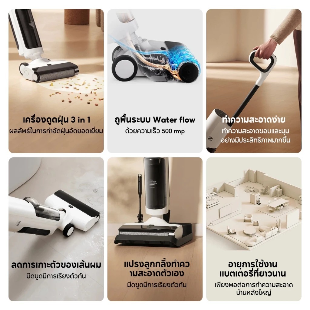 Xiaomi Truclean W20 Wet Dry Vacuum เสี่ยวมี่ เครื่องดูดฝุ่นถูบ้านไร้สาย - รูปที่ 5