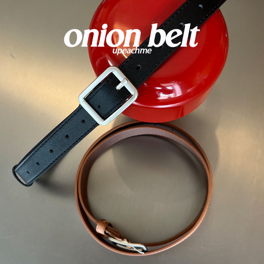 เข็มขัดหนัง ONION Belt อะไหล่เงินด้าน ลุคเท่มีสไตล์ แมทช์ได้หลายลุค