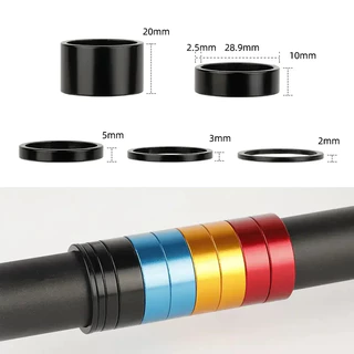 Deemount แหวนรองคอ อลูมิเนียม Spacer ขนาดมาตรฐาน 1-1/8 "28.6 มม.หนา 20/10/5/3/2 mm.(สีดำ)