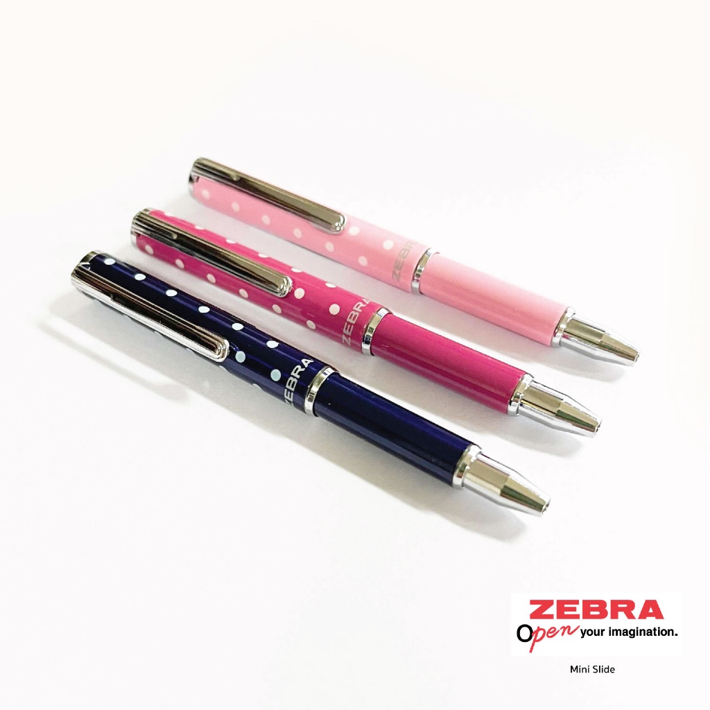 Zebra ปากกาสไลด์มินิ ลายจุด Ballpoint Pen SL-F1 Mini Slide ( BA-56) Limited Edition