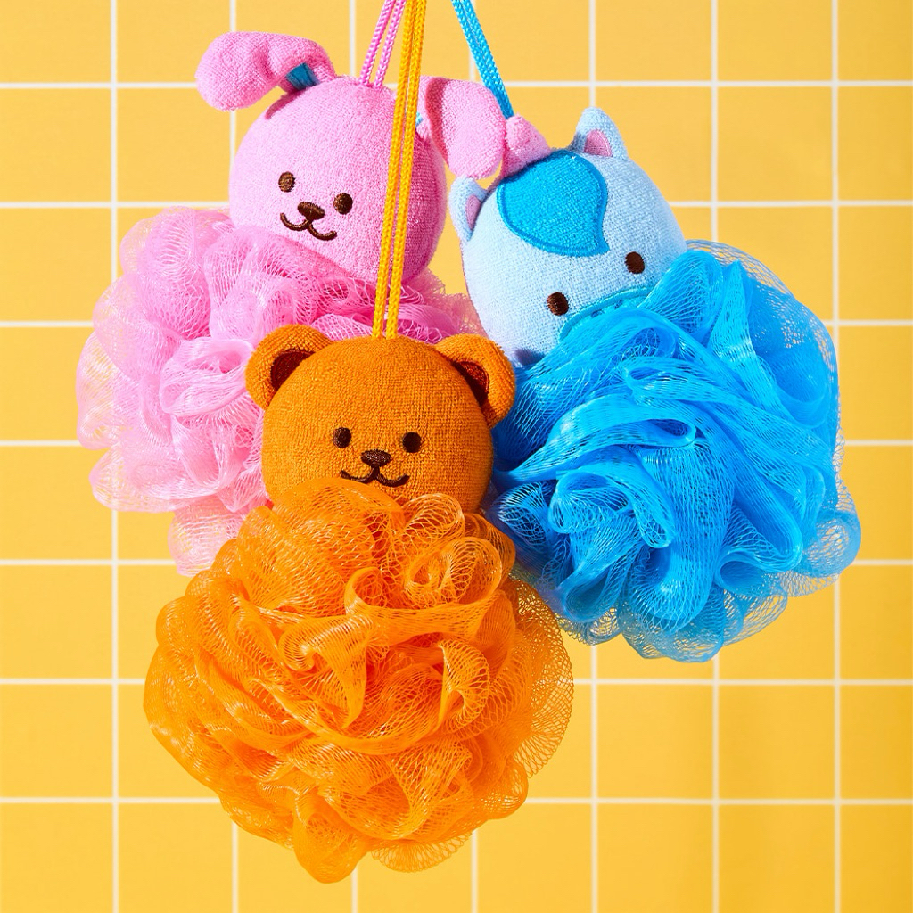 🌼🐻Wiggle Wiggle🌼🍒Cute Shower Ball💦ใยขัดตัวอาบน้ำ