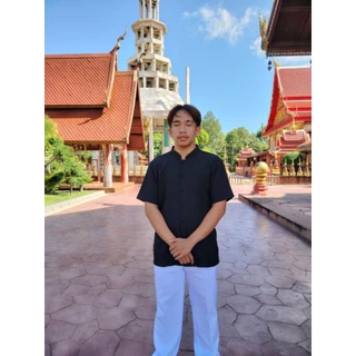 แยกเฉพาะเสื้อคอจีนชายสีขาว สีดำ แขนสั้น&ยาว ผ้า​อ๊อก​ฟอร์ด​