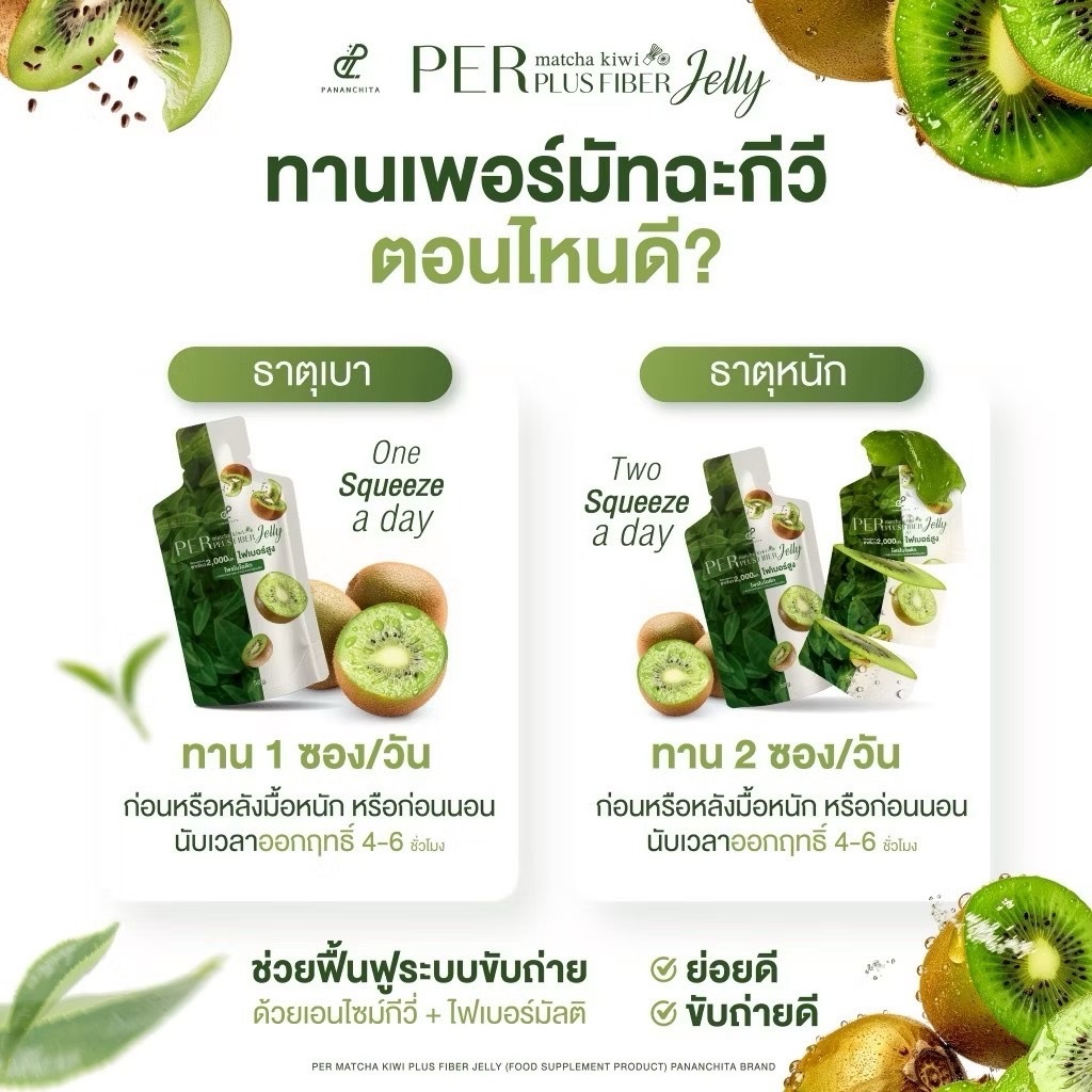 ของแท้ พร้อมส่ง🥝เพอร์มัทฉะ กีวี ไฟเบอร์🥝ผลิตภัณฑ์เสริมอาหาร ตรา ปนันชิตา - รูปที่ 4