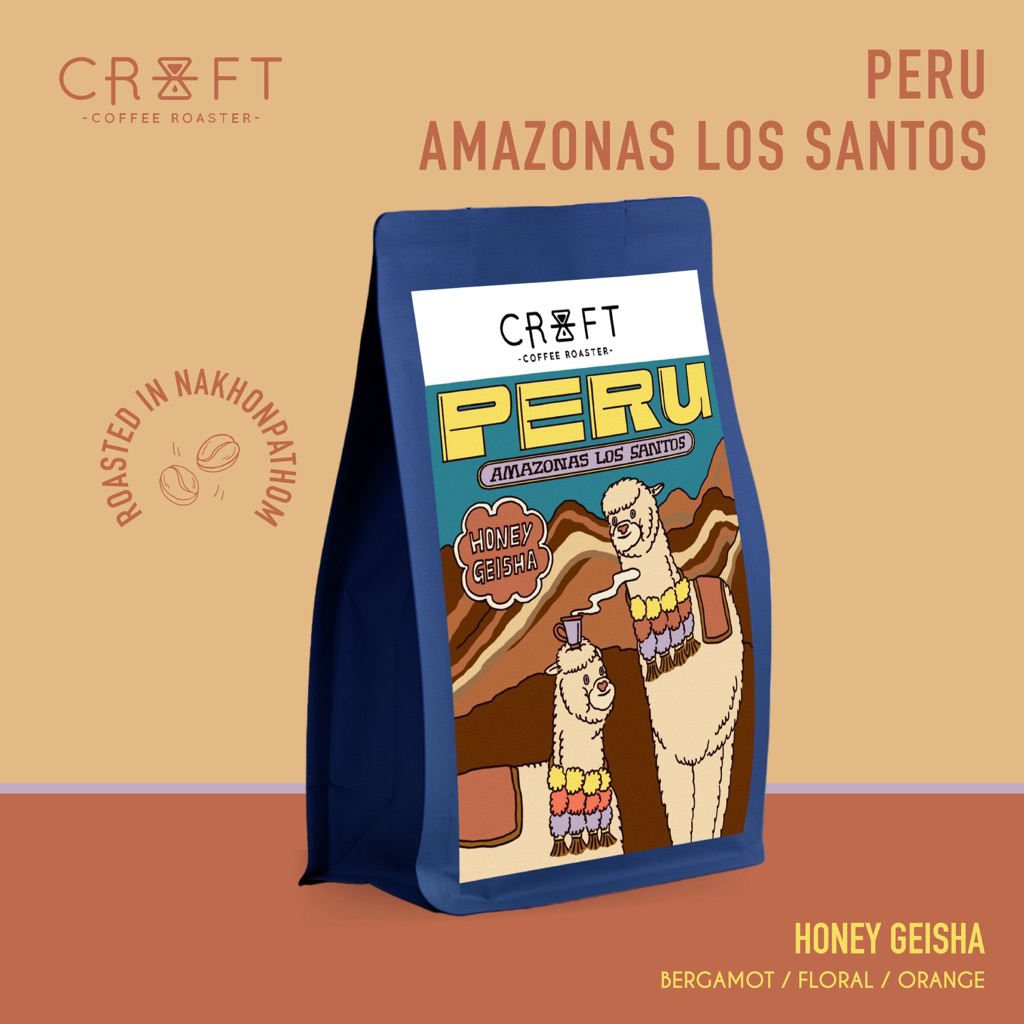 CRAFT COFFEE ROASTER เมล็ดกาแฟ PERU AMAZONAS LOS SANTOS 100G.