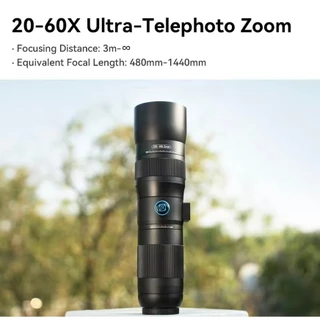 APEXEL T60 20-60X Telephoto โทรศัพท์มือถือกล้องโทรทรรศน์เดียว HD กล้องโทรทรรศน์เลนส์ Monoculars ซูมชุดสามเหลี่ยมวงเล็บ