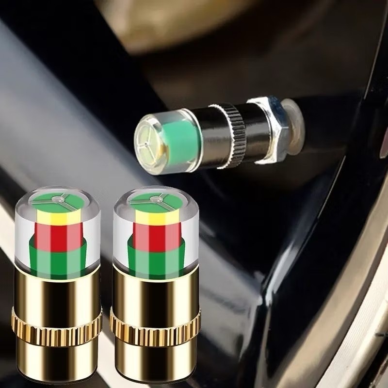 จุกปิดลมล้อรถ จุกลมล้อ แจ้งเตือนเมื่อยางลมอ่อน AIR Alert Tire Valve Cap 1 ชุด/4 ชิ้น L348