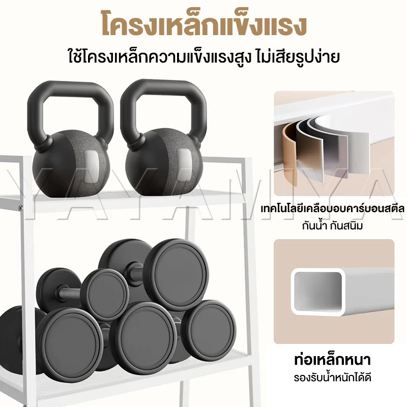 YYM【สินค้าจุด】150cm ชั้นวางของ ตระแกรงเหล็ก 3/4/5 ชั้น เฟอร์นิเจอร์ ชั้นวาง สือสไตล์นอร์ดิก รับน้ำหนักได้ 160กก. thumbnail 4