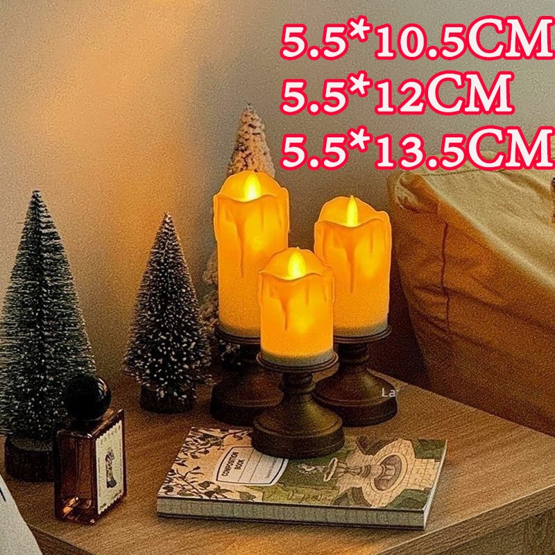 【กรุงเทพจัดส่งสินค้า】เทียนปลอมมีน้ำตาเทียน เทียนปลอม เทียน led candles เทียนประดับ ไฟตกแต่ง การตกแต่งฮาโลวีนและคริสต์มาส