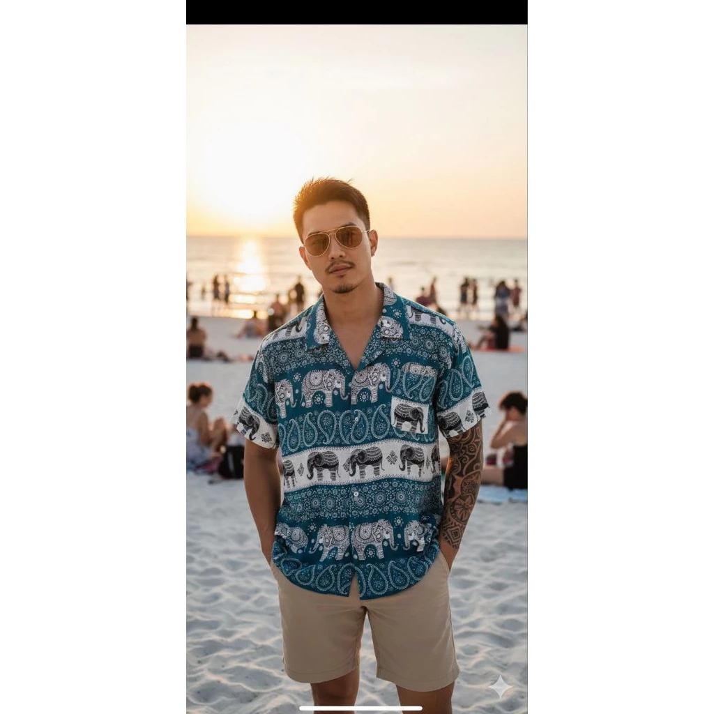 เสื้อเชิ้ตลายช้าง อก 52-56 นิ้ว thumbnail 5