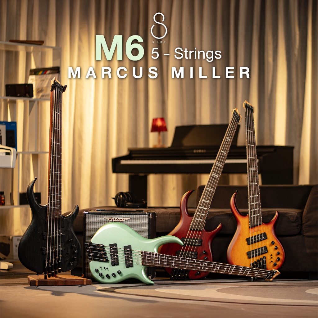 Sire Marcus Miller M6 5 Strings เบสหัวตัด Headless Bass รับประกันศูนย์ Music Arms
