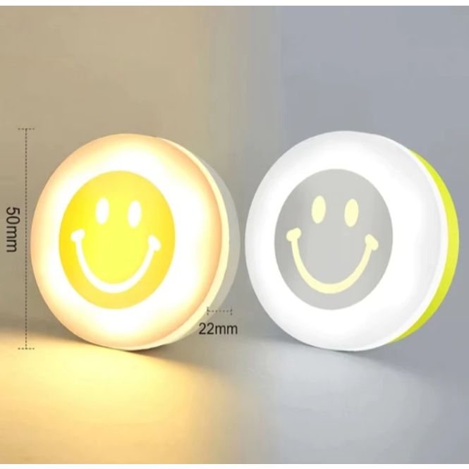 โคมไฟกลางคืน LED รูปหน้ายิ้ม ขนาดเล็ก ประหยัดพลังงาน ใช้ง่าย ชาร์จ USB สําหรับเด็ก ตั้งแคมป์กลางแจ้ง