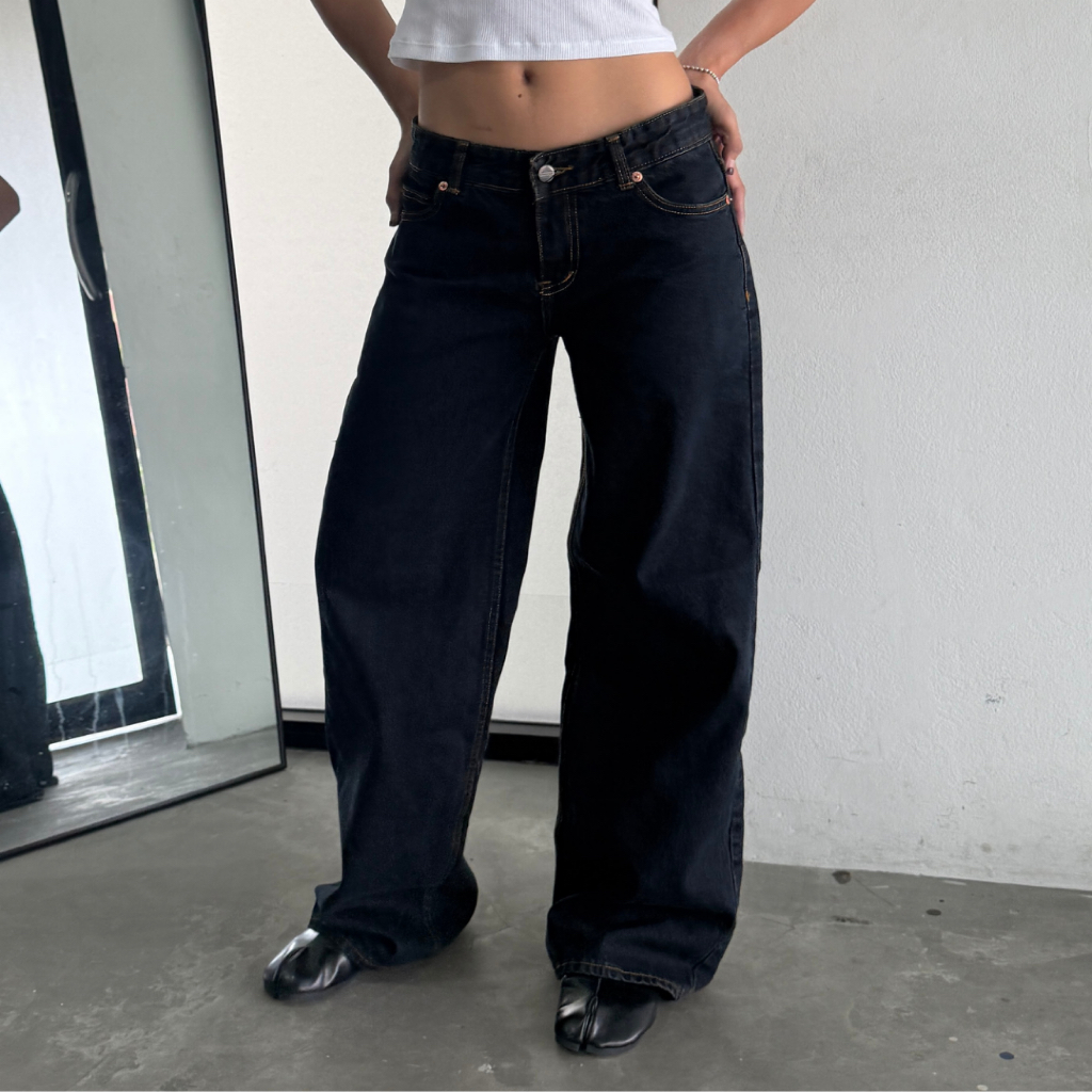 [ BLACK LABEL- PAPADON'TCRY] - Low Rise Jeans กางเกงยีนส์เอวต่ำผ้าพรีเมี่ยม