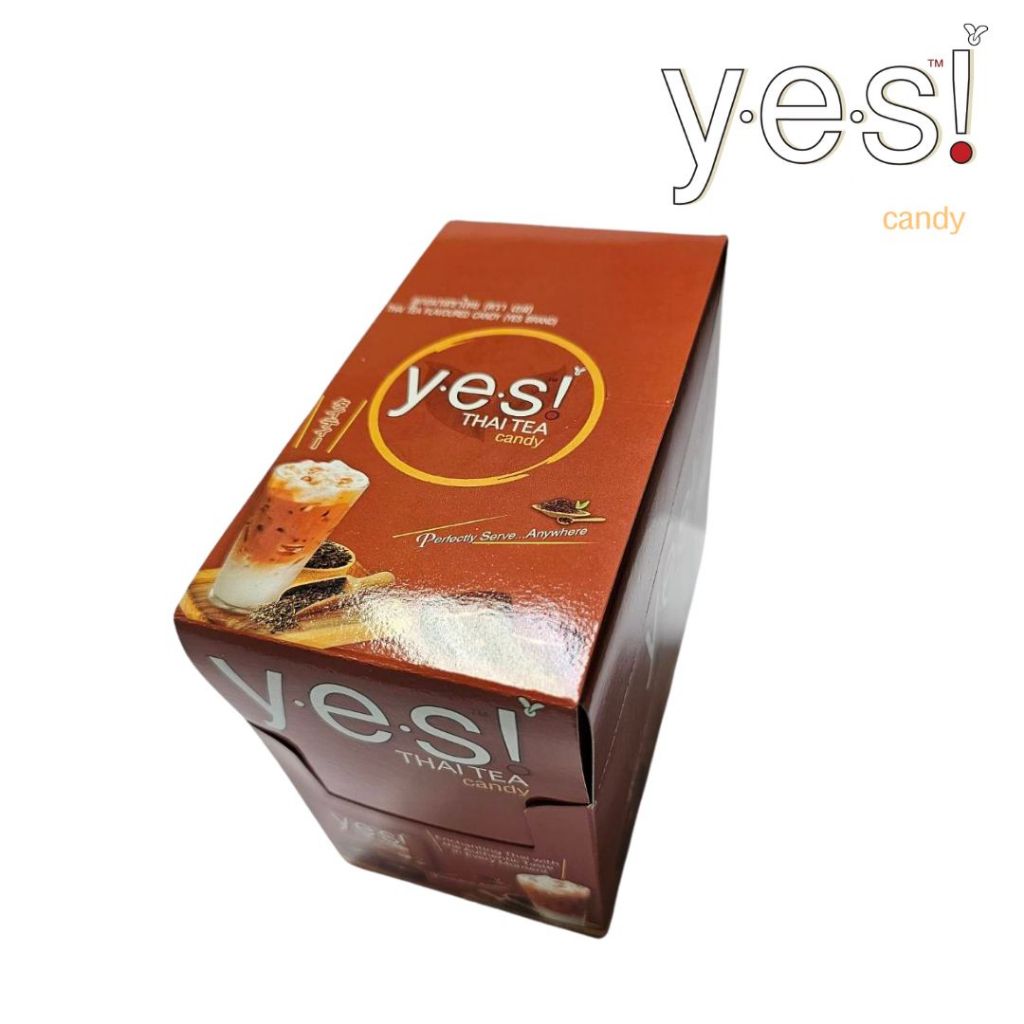 Yes! ลูกอม รสชาไทย Thai Tea กล่องเล็ก แบบแพ็ค 12กล่อง (36กรัม/กล่อง) 12boxes x 36g