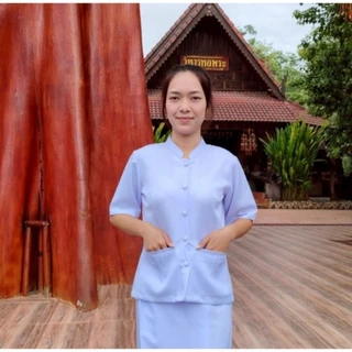 เเยกเสื้อดำ&ขาว​​คอจีน&คอกลม แขนสั้น&สี่ส่วน ผ้าโซล่อน