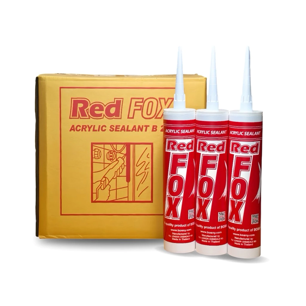 Red Fox แด๊ป สีขาว กาวอะคริลิค ซีแลนท์ ขนาด 430 กรัม กาวยาแนว ใช้อุดรอยต่อ รอยแตกร้าว