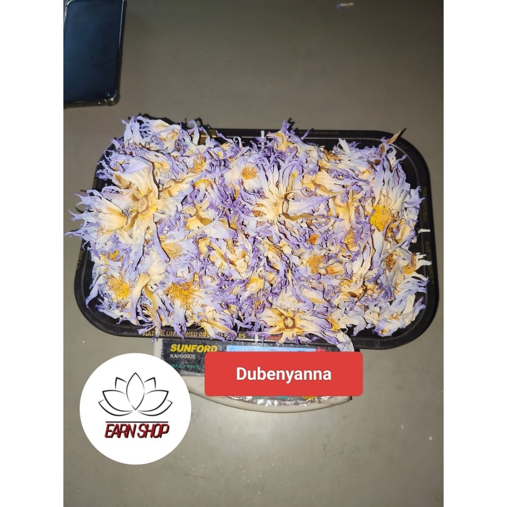 ดอกบัวอบแห้งดูเบ็น (Dubenyanna)อียิปต์ลูผสมใช้ชงเพื่อสุขภาพขนาด1กรัมและ5 กรัม (ใน1กรัมจะได้ดอก1-3ดอกขึ้นอยุ่กับขนาดดอก)
