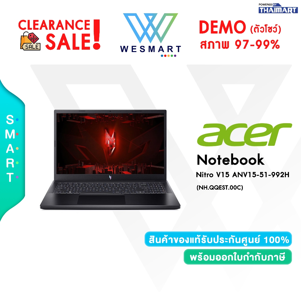 #Demo Acer Nitro V 15 ANV15-51-992H (NH.QQEST.00C) : Intel® Corei9-13900H/Warranty 1 Year #ตัวโชว์
