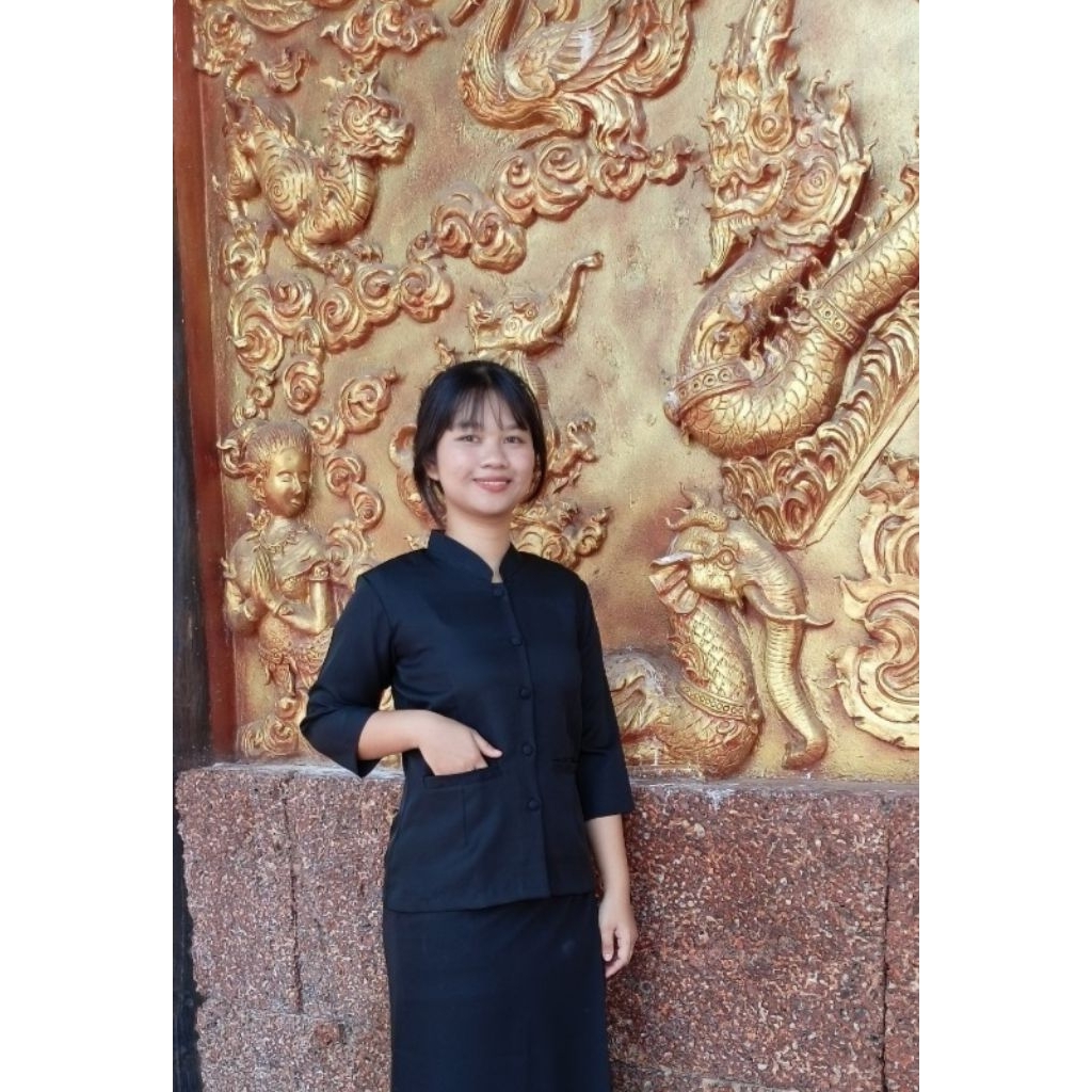 แยกเสื้อดำ&ขาว​​คอจีน&คอกลม แขนสั้น&สี่ส่วน ผ้าโซล่อน - รูปที่ 5