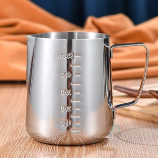 เหยือกตีฟองนม พิชเชอร์ ถ้วยตีฟองนม สแตนเลส สีเงิน 350ml/550ml /900ml Stainless Milk Pitcher สเตนเลส304