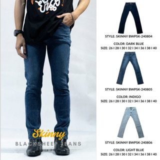 Blacksheepjeans กางเกงยีนส์ทรงสกินนี่ UNISEX สีกลาง รุ่น BSM…