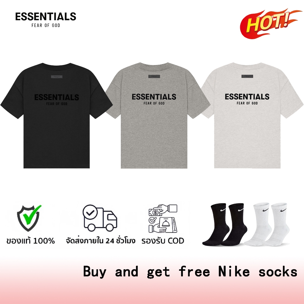 ❀ สินค้าพร้อมส่ง ❀เสื้อยืด Fear Of God Essentials(เอสเซนเชียล) แท้100% T-Shirt SS22