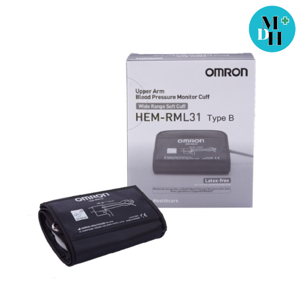 Omron Wide Range Soft Cuff HEM-RML31 ออมรอน ผ้าพันแขน Cuff Size M-L ขนาด 22 - 42 cm 10095