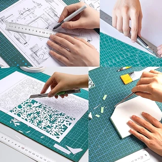 【มีดศิลปะฟรี】แผ่นยางรองตัด แผ่นรองตัด รุ่นหนาพิเศษ 6 มม หนาและสองด้าน แข็งแรง ทนทาน ยางรองตัดกระดาษ A3/A4/A5