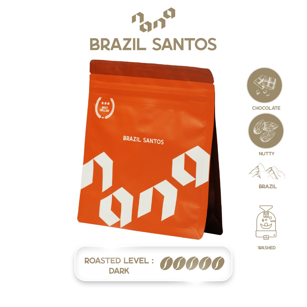Brazil Santos 200 g / 500 g / 1kg. by Nana Coffee Roasters เมล็ดกาแฟคั่วเข้ม
