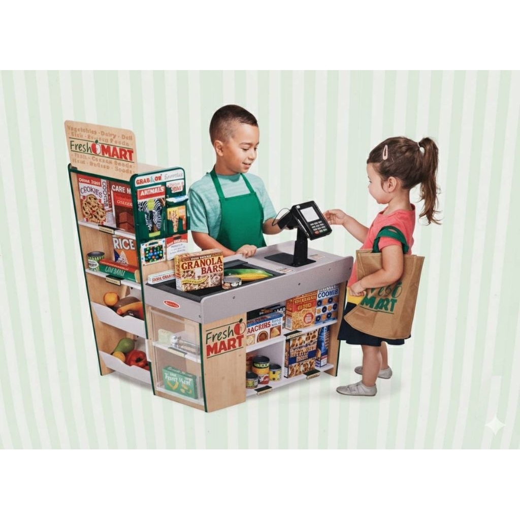 Melissa&Doug - Fresh Mart Grocery Store - เคาน์เตอร์แคชเชียร์ - ซูเปอร์มาร์เก็ตเด็ก - 0975