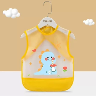 พร้อมส่ง ผ้ากันเปื้อนแขนกุดลายการ์ตูนTPUกันน้ำ มีช่องรองเศษอาหาร ระบายอากาศ