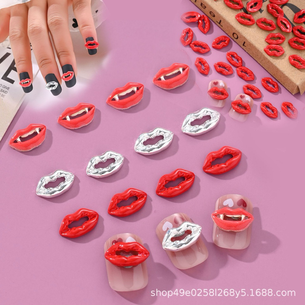 อะไหล่รูปปาก สำหรับแต่งเล็บ 10 ชิ้นต่อแพ็ค🇹🇭🇹🇭🇹🇭