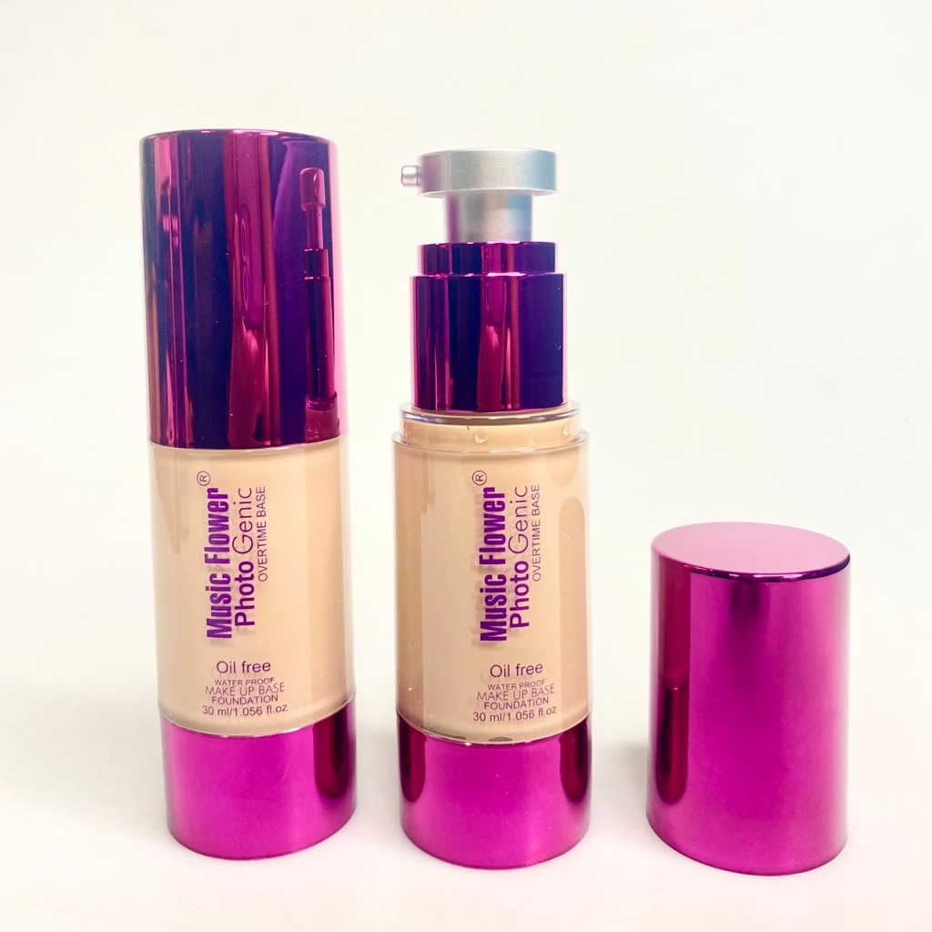 Music flower รองพื้นมิวสิคฟาวเวอร์ แท้100% ปกปิด คุมมันกันน้ำ spf 25 ขนาด30ml. NO.M2066