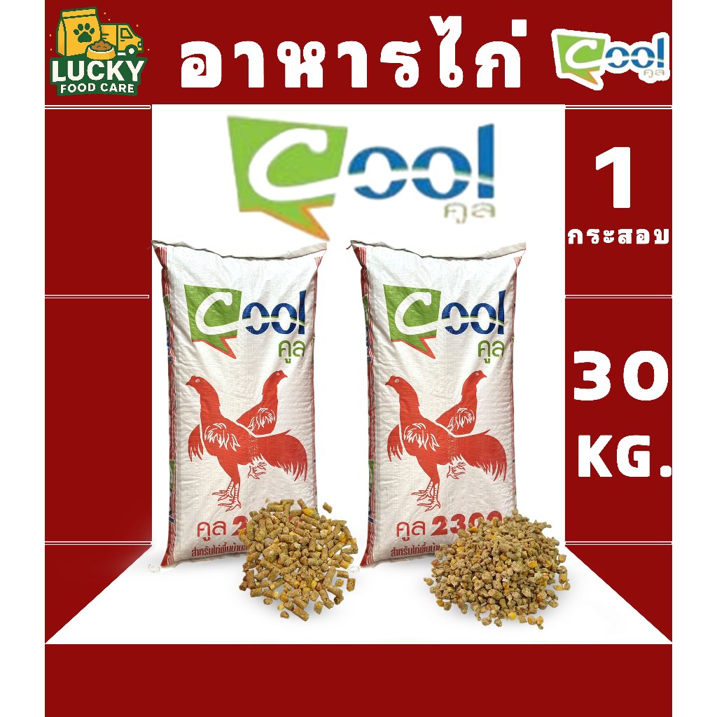 Cool อาหารไก่คูล 2300 สำหรับไก่เล็กและไก่ใหญ่ ขนาดกระสอบละ 30 KG.