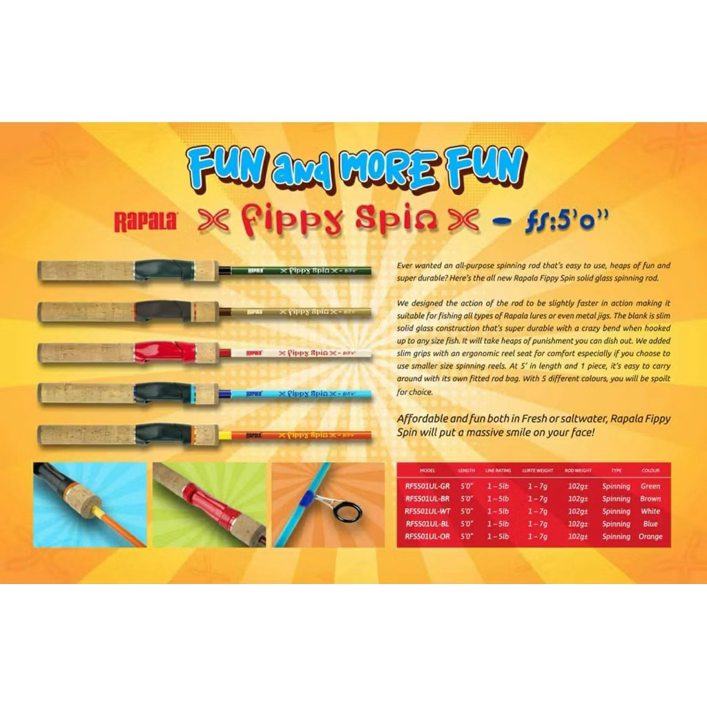 Rapala Fippy Spin คัน โซลิด คาร์บอน Ultralight 2025 ราพาล่า