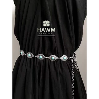 HAWM-[เข็มขัดคาดเอว ประดับลูกปัดไข่มุกเทียม โลหะ หลากสีสัน ปรับได้ คุณภาพสูง แฟชั่นสําหรับผู้หญิง] เข็มขัดผู้หญิง