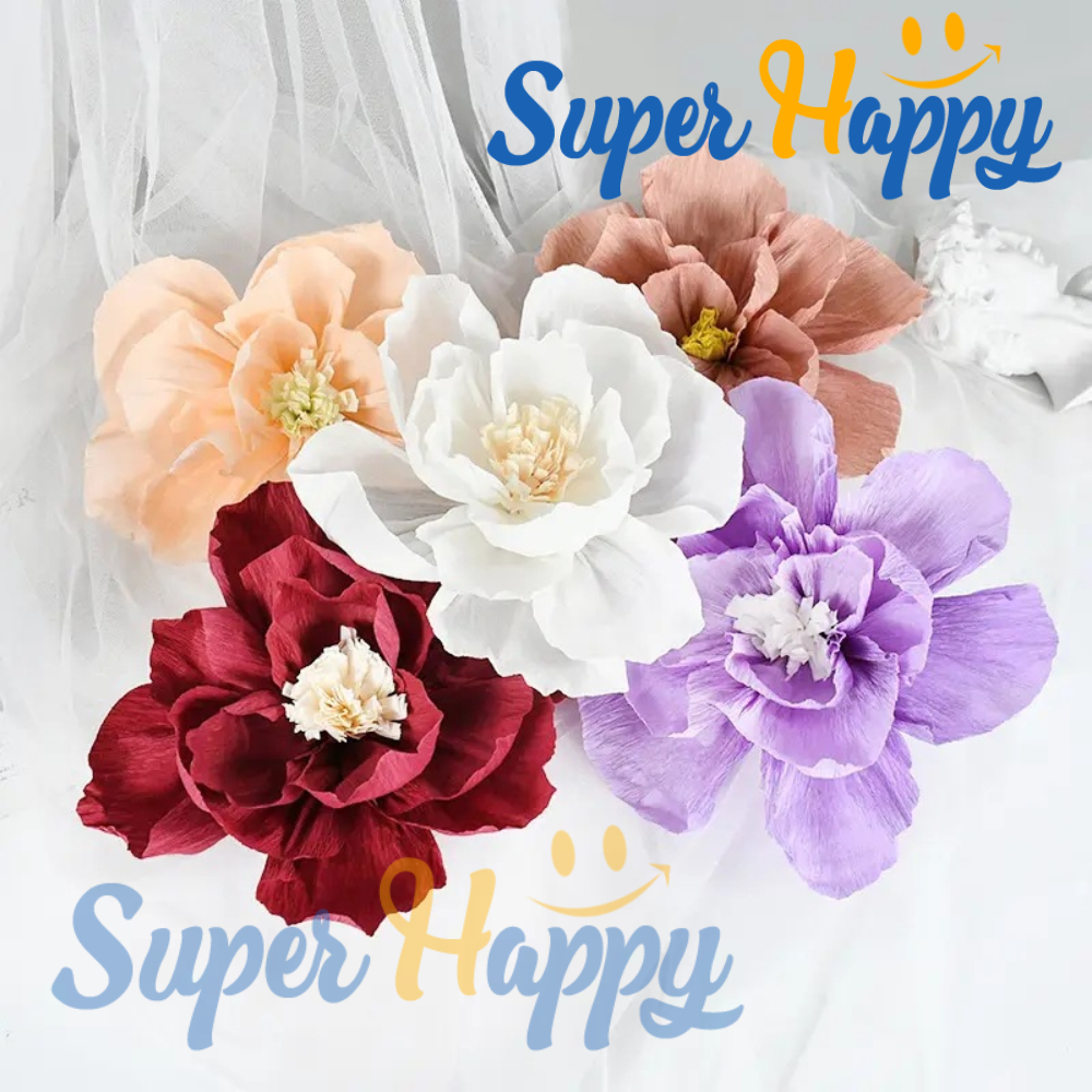 ดอกไม้กระดาษสา ดอกไม้กระดาษเครปตกแต่ง ดอกไม้ปลอม สำหรับจัดฉาก งานแต่ง งานปาร์ตี้