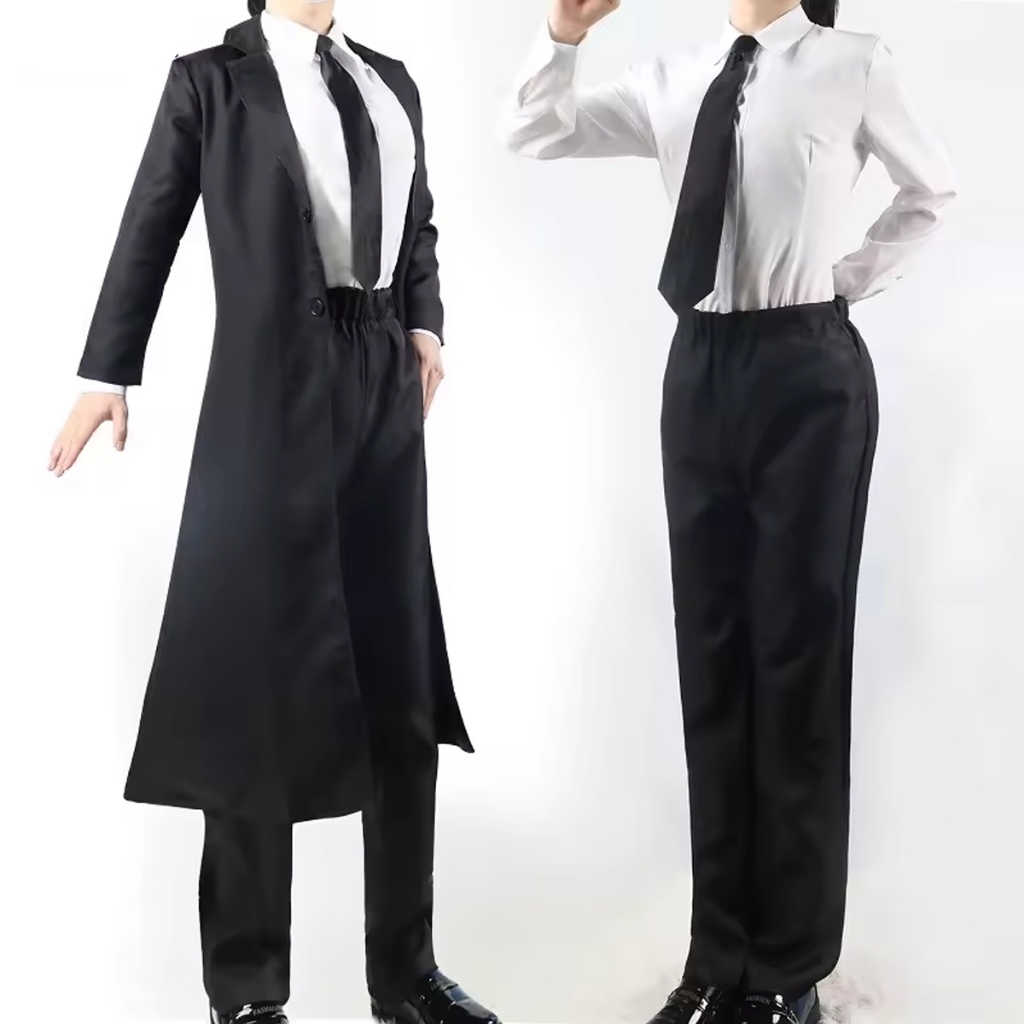 Makima Cosplay ชุดคอสเพลย์มาคิมะ วิก สำหรับผู้หญิงและผู้ชาย เสื้อโค้ทแจ็คเก็ต สูทสีดำ เครื่องแบบ ฮาโลวีน คาร์นิวัล ปาร์ต ราคา ถูกที่สุด ดีลบีเคเค แกลเลอรีภาพที่ 5