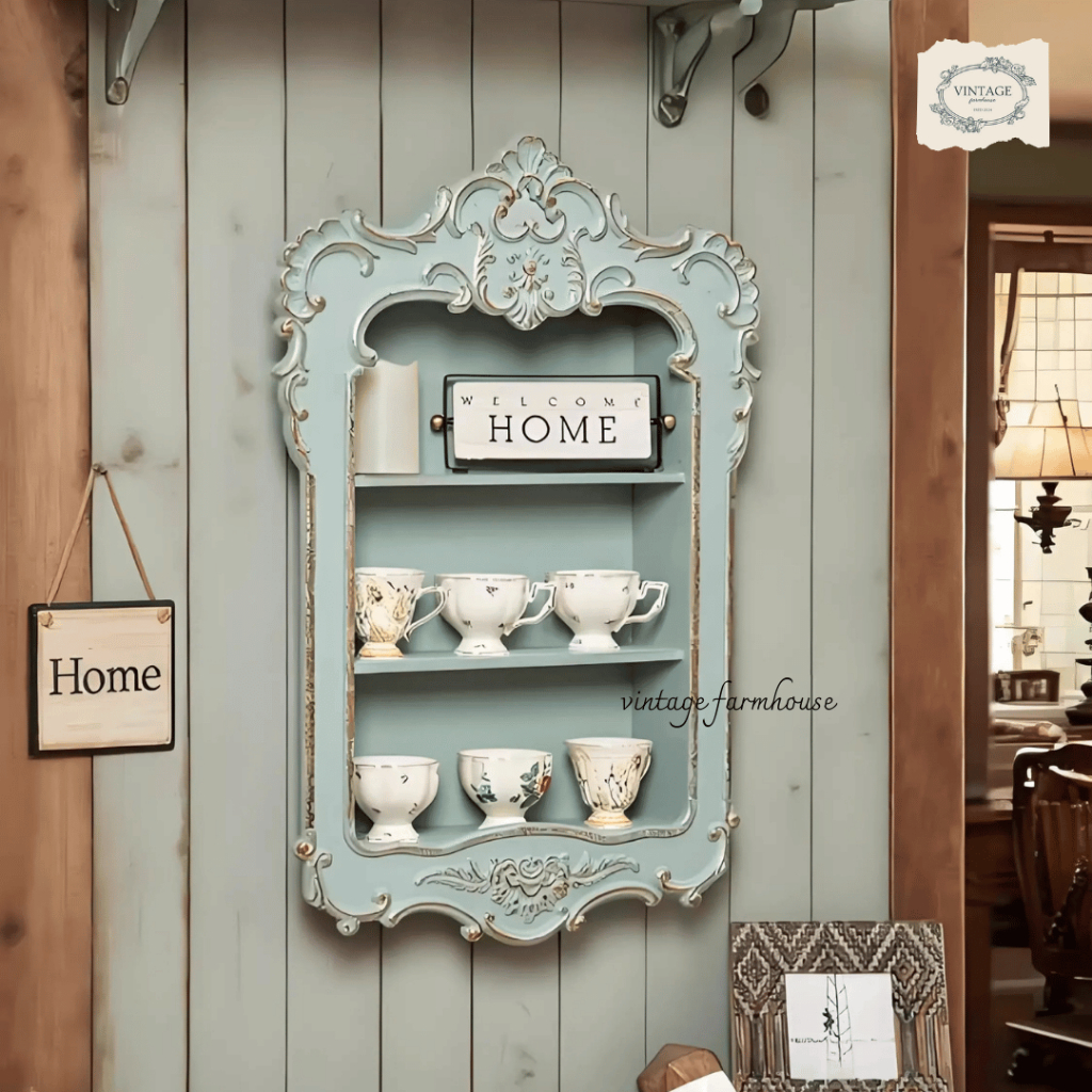 Vintage Farmhouse - ชั้นวางของวินเทจ ชั้นวางของสไตล์อังกฤษวินเทจ ชั้นวางของไม้