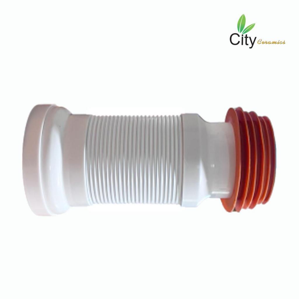 City Ceramics ข้อต่อน้ำทิ้ง CITY ตัวเชื่อมโถสุขภัณฑ์แบบออกผนัง ห้องน้ำ วัสดุพลาสติกคุณภาพสูง ทนทาน คลีบยางป้องกันกลิ่น