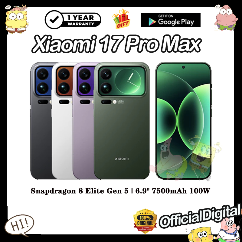 Xiaomi 17 Pro Max Snapdragon 8 Elite Gen 5 6.9 inches 7500mAh 100W  | สนับสนุน Google & ไม่มีไทย | รับประกัน 12 เดือน