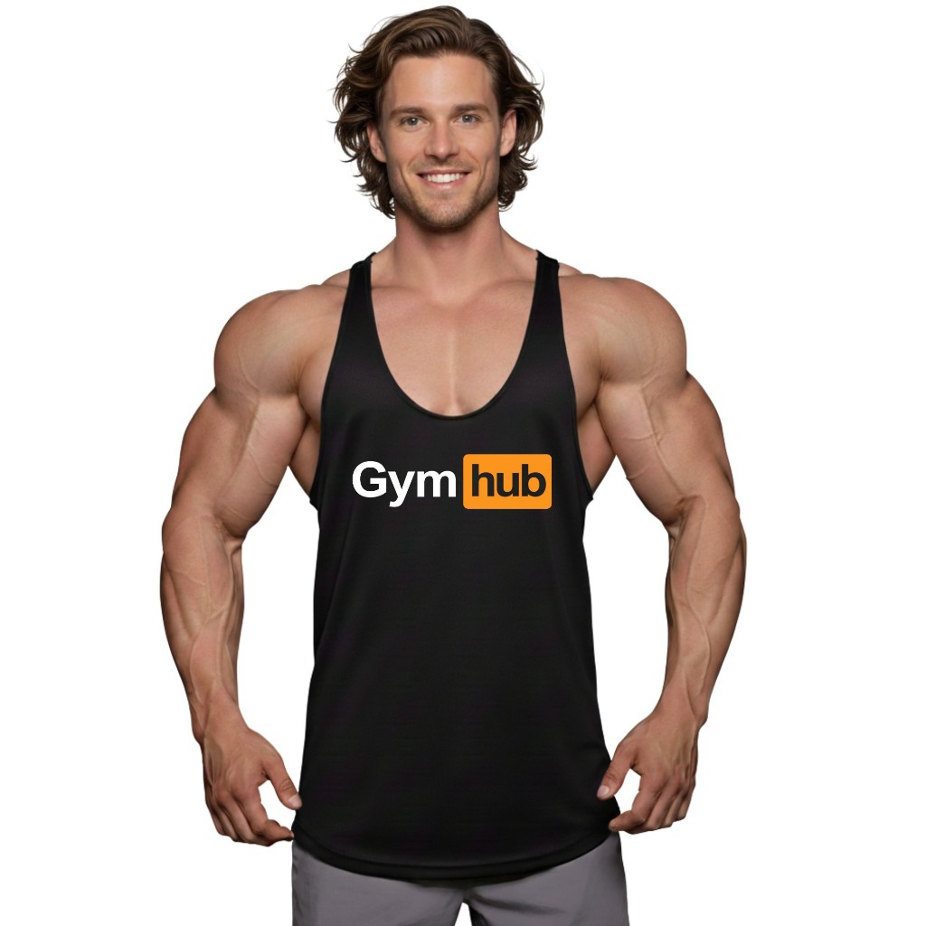 GYM HUB เสื้อกล้ามเพาะกายทรงคลาสสิค Bodybuilding Dry Fit Gym Tank Top
