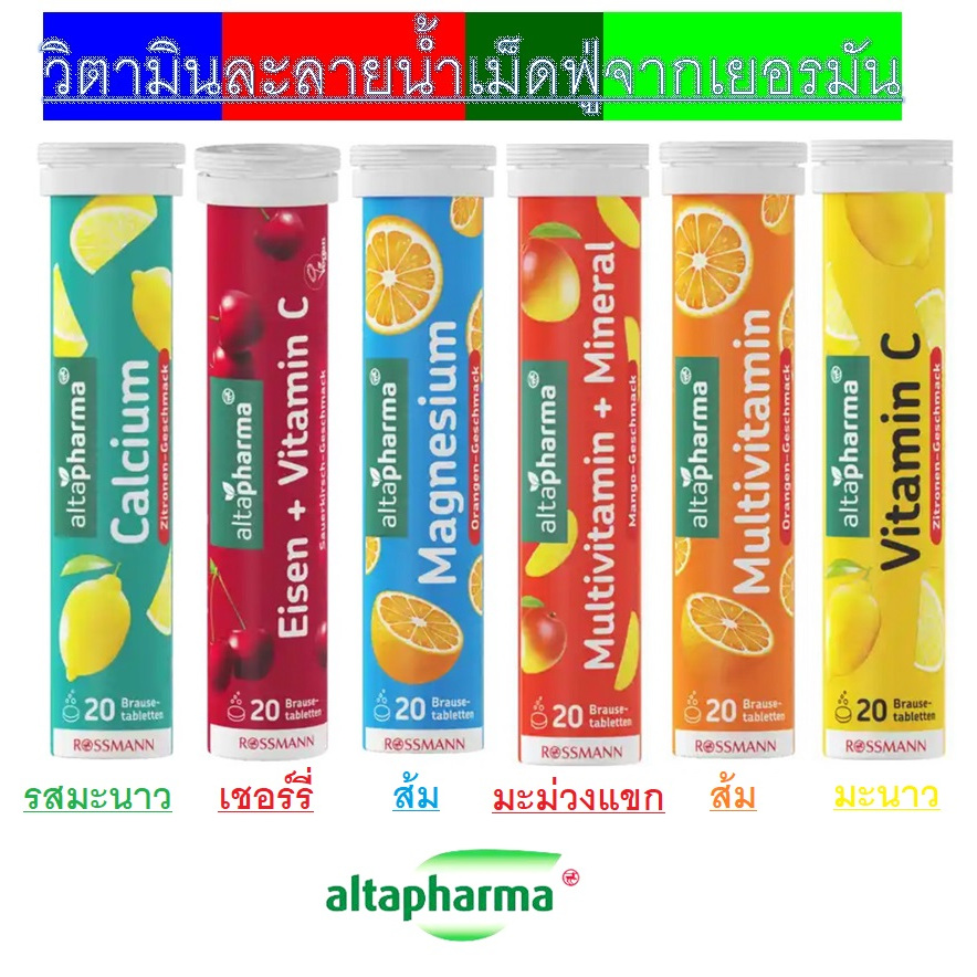 วิตามินละลายน้ำเม็ดฟู่ Altapharma เม็ดฟู่จากร้าน Rossman เยอรมัน