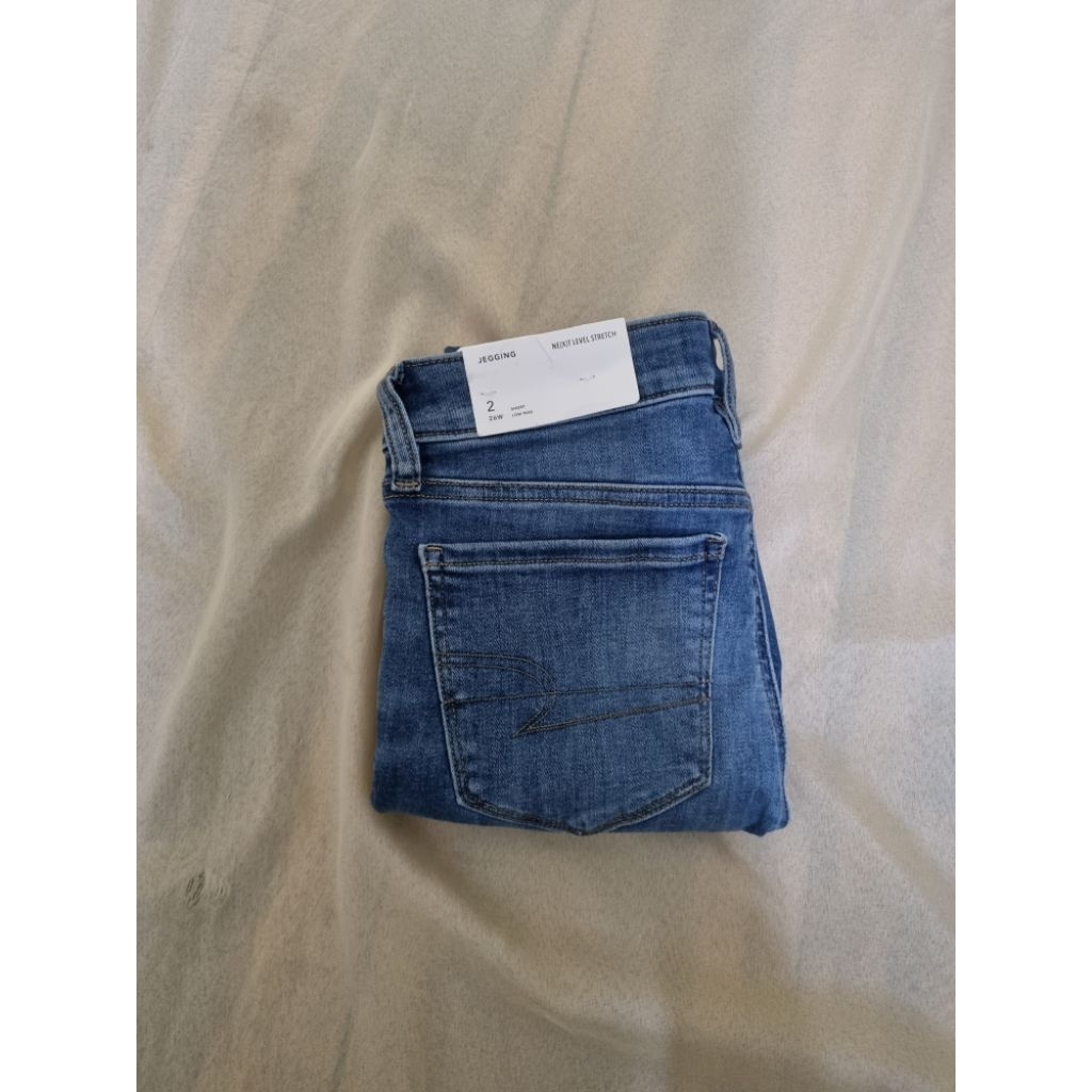 ea4. jegging 27-28นิ้ว มือ1 American Eagle กางเกงยีนส์ผ้ายืดผู้หญิงแบรนด์แท้ (งานล้างสต็อค clearance