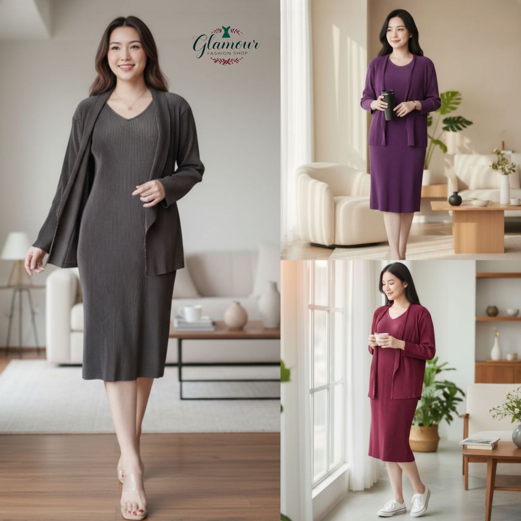 พร้อมส่ง.เดรสพลีทแขนยาวเสื้อคลุ่มในตัว Code-B48 เป็นผ้าอัดพลีทเนื้อแน่นผ้าดีไม่บาง "อก 36 - 56  นิ้ว ใส่สวย"