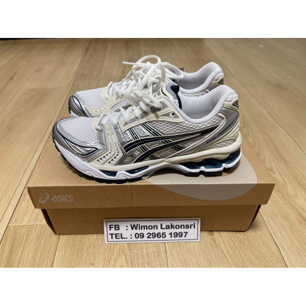 Asics Gel-kayano 14 สี White/Midnight ของแท้มีบิลอุปกรณ์ครบ