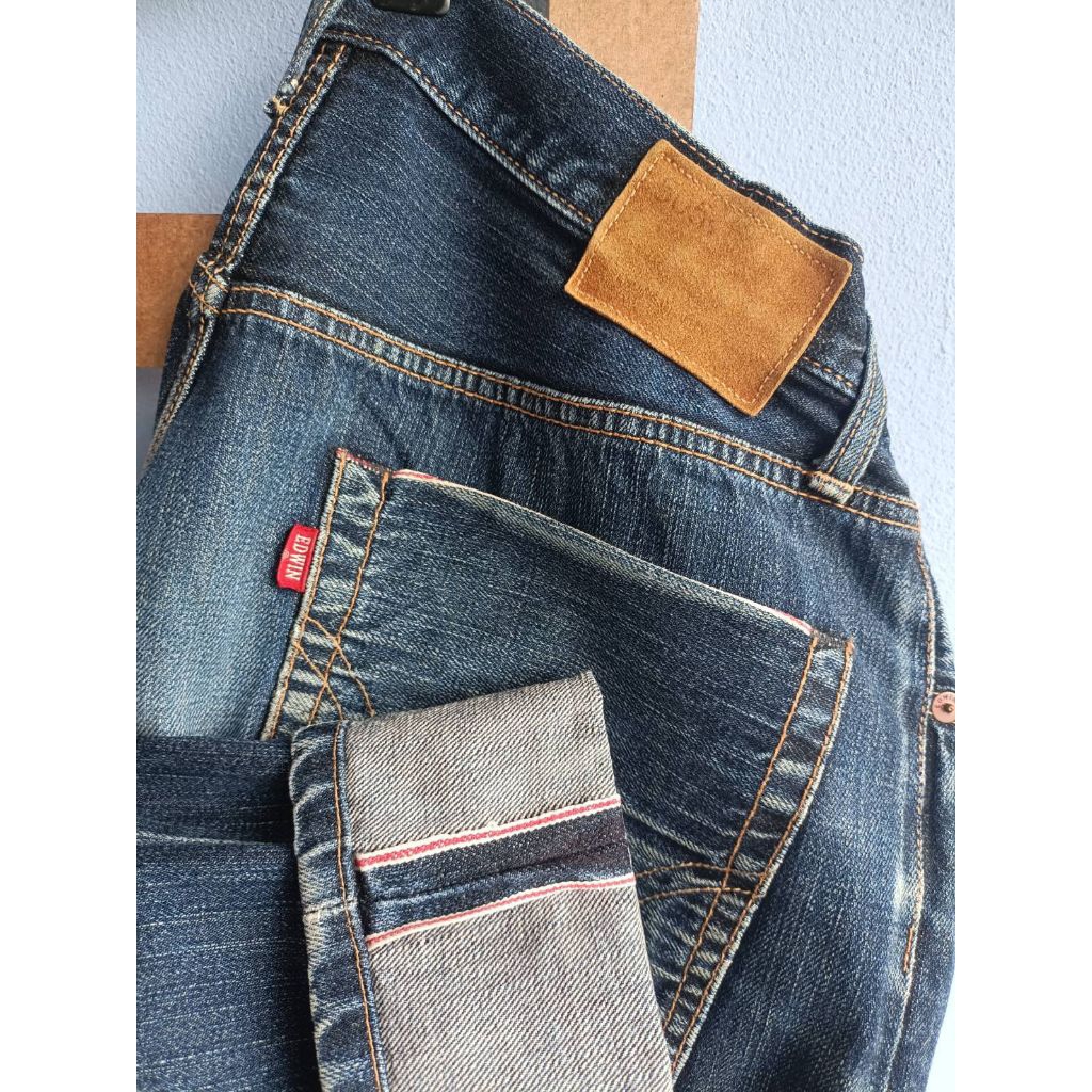 กางเกงยีนส์ชาย เอว 34 นิ้ว EDWIN ริมแดง 🔴🔴 ขากระบอก มือ 2