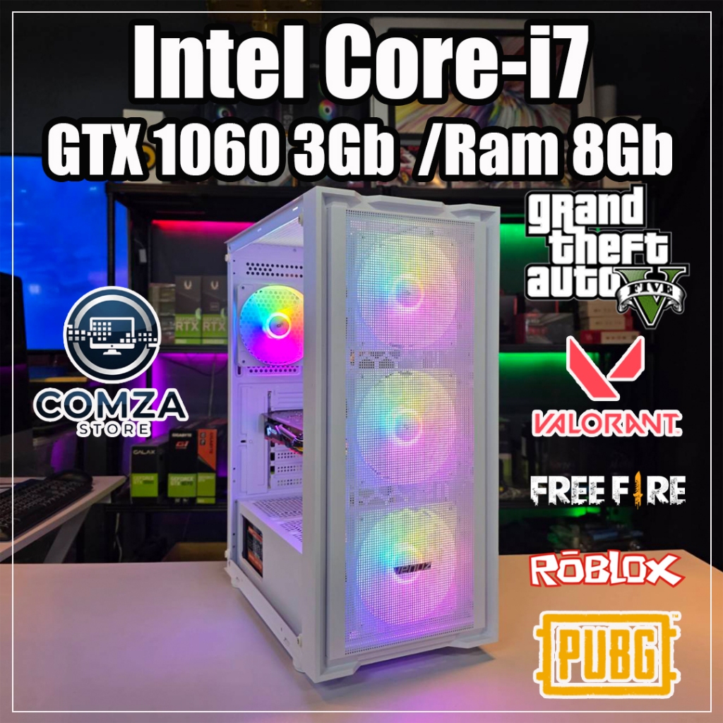Comza Store คอมพิวเตอร์ เล่นเกมส์ GTA V /Valorant /Freefire /Pubg /Roblox *Core-i7 /GTX 1060 3Gb*
