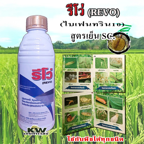 รีโว่ (ไบเฟนทริน 10 SC) 1ลิตร ยาฆ่าแมลง น็อคเร็ว ปลอดภัยต่อพืช ใช้ได้ทั้งเกษตร บ้านเรือน และปศุสัตว์